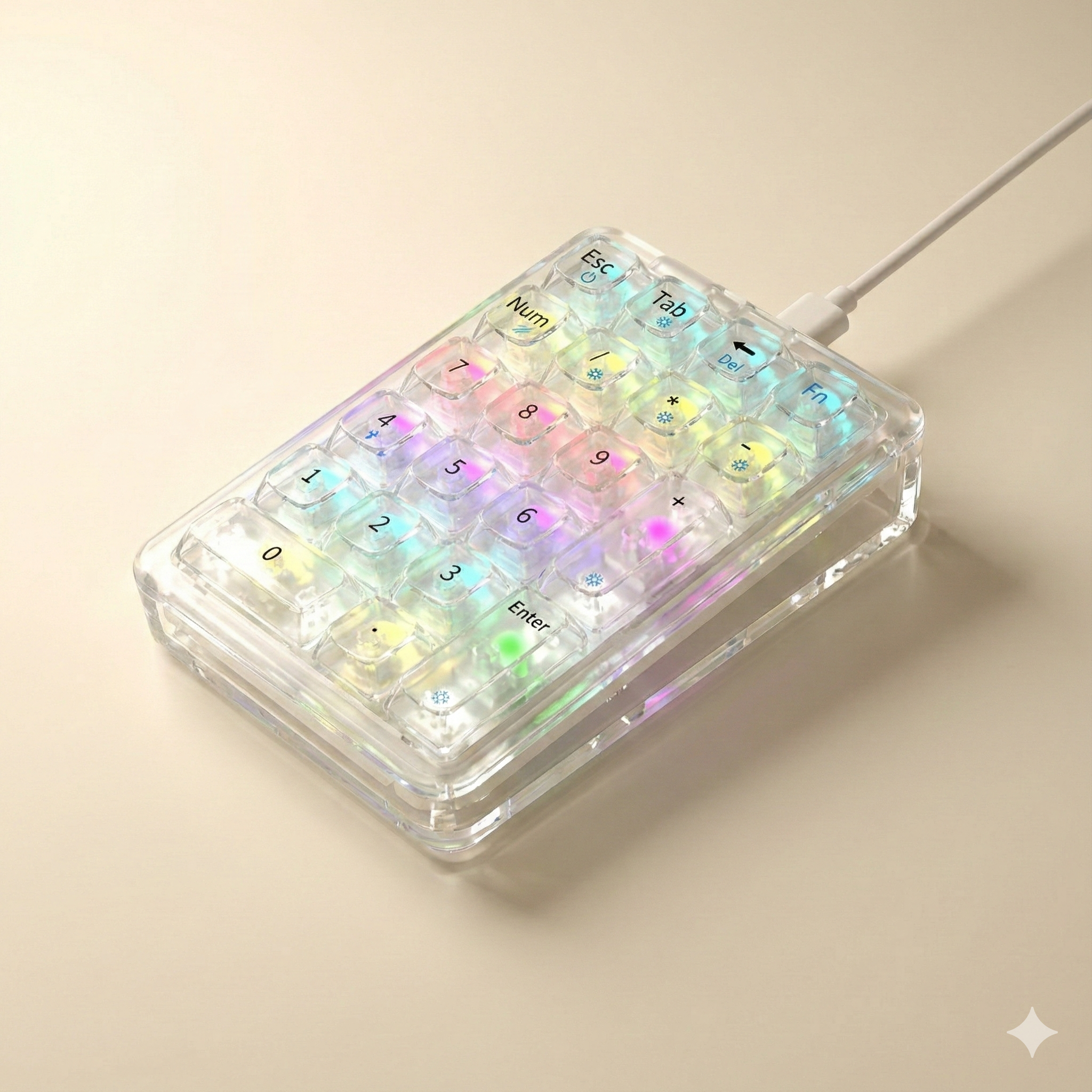 F21 투명 텐키 기계식 넘패드 숫자 넘버 키패드 키보드 RGB 핫스왑 이미지 2
