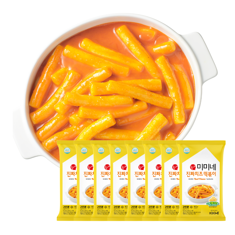 [신제품] 미미네 진짜치즈 떡볶이 치즈맛, 480g, 8개 - 상품 이미지