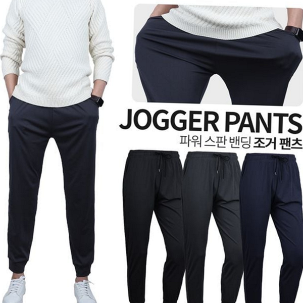 데일리 남성 조거 팬츠 슬림핏 가을 조거 팬츠 스판 밴딩 - 상품 이미지