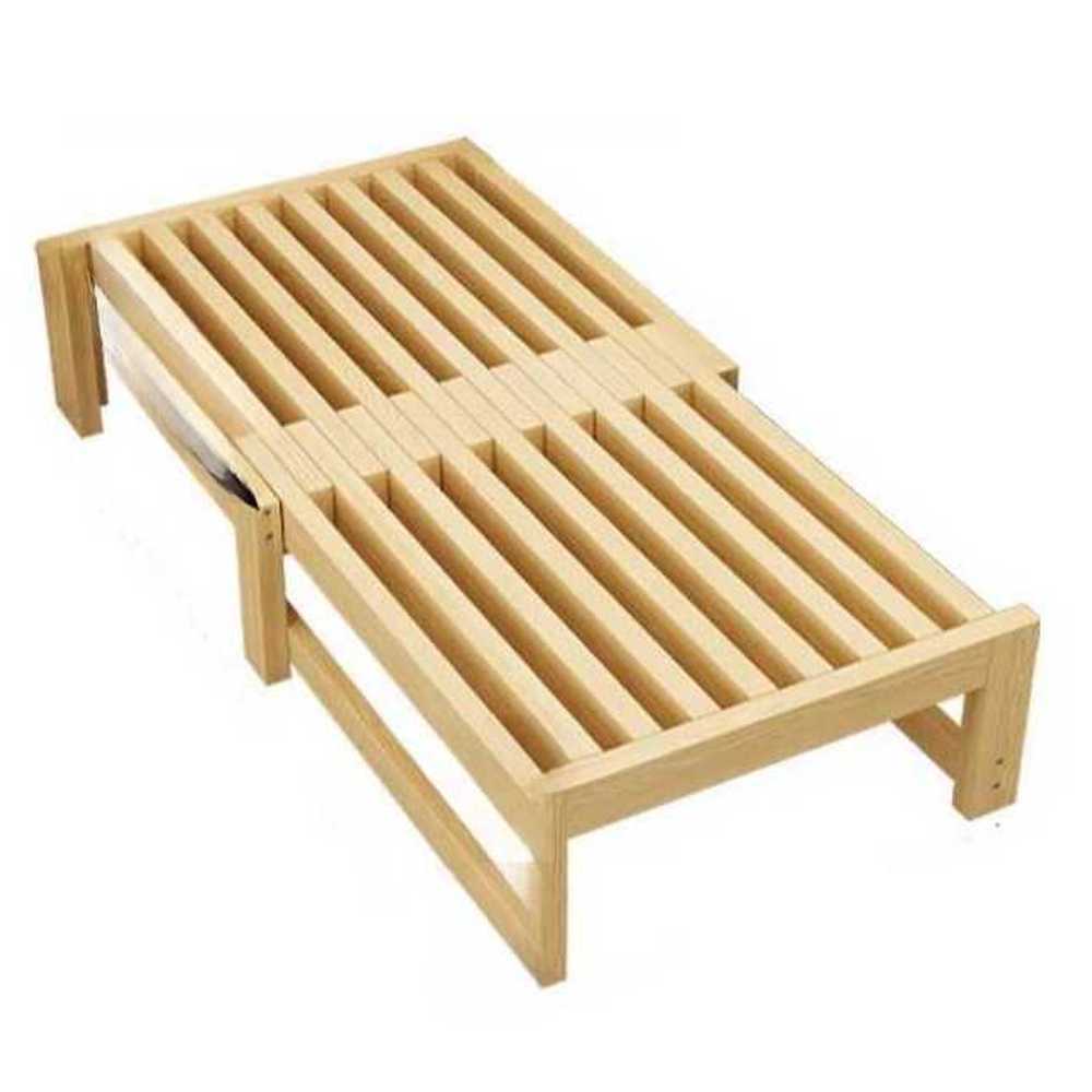평상형 확장 침대 원목 프레임 넓어지는 가족용 베드 150x110cm 원목 - 상세 이미지 4