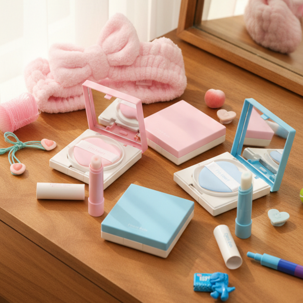 [팩트+립밤]프롬키즈 스킨듀오 세트 유아 어린이 초등 스킨케어 화장놀이 뷰티 선물