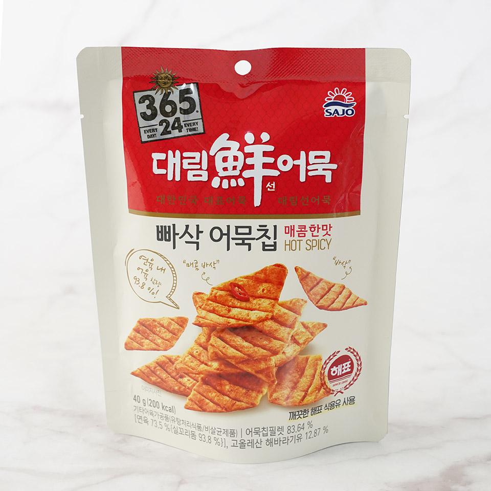 메가마트 사조대림 365.24 빠삭 어묵칩 매콤한맛 40G - 상품 이미지