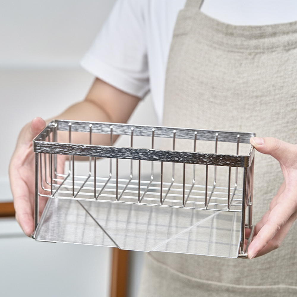 올 스텐 물빠짐 거치대 주방 세제 정리대 수세미 홀더 제품 이미지