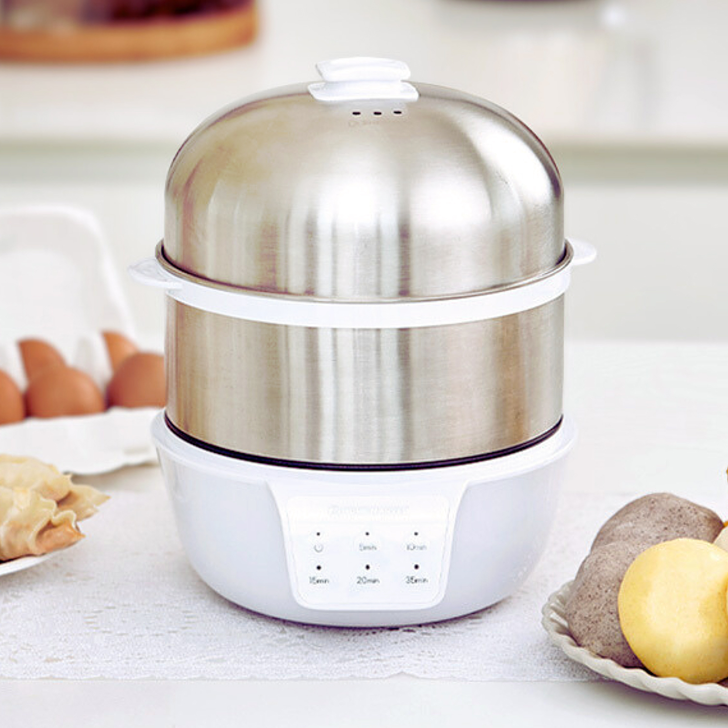 홈마블 2단 올스텐 계란찜기 달걀삶는 기계 반숙 에그쿠커 야채 고구마 호빵 멀티쿠커