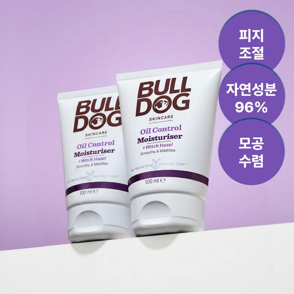 [불독] 오일컨트롤 모이스처라이저 100ml X2개 (지성 모공피부용 남성 올인원 로션) - 상품 이미지