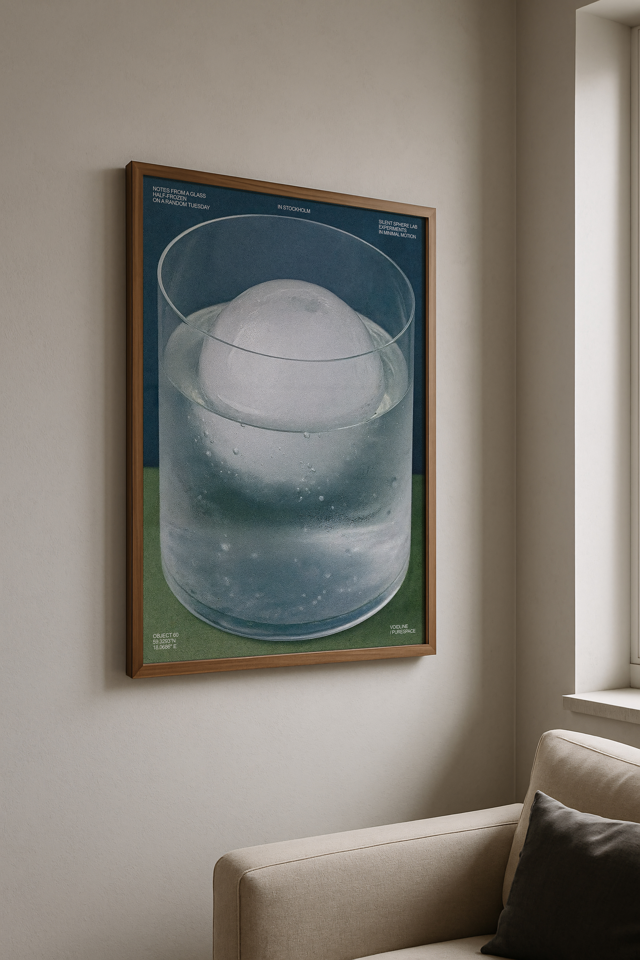 풍수지리 물기운 포스터 블루 오브제 미니멀 공간연출 거실액자 ICE GLASS - 상세 이미지 3