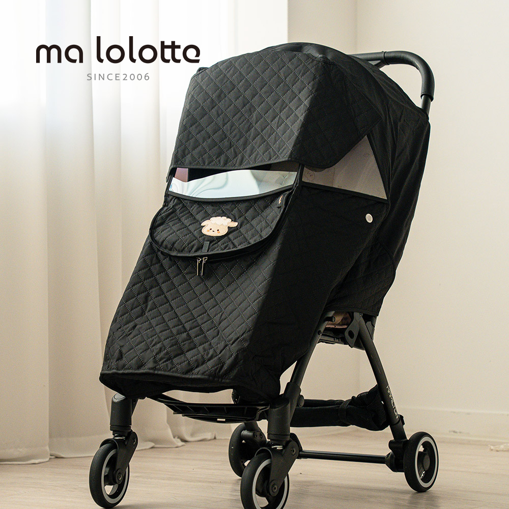 마롤로뜨 유모차 방한커버 겨울 덮개 햇빛가리개 블랙 방수 범용 양양이