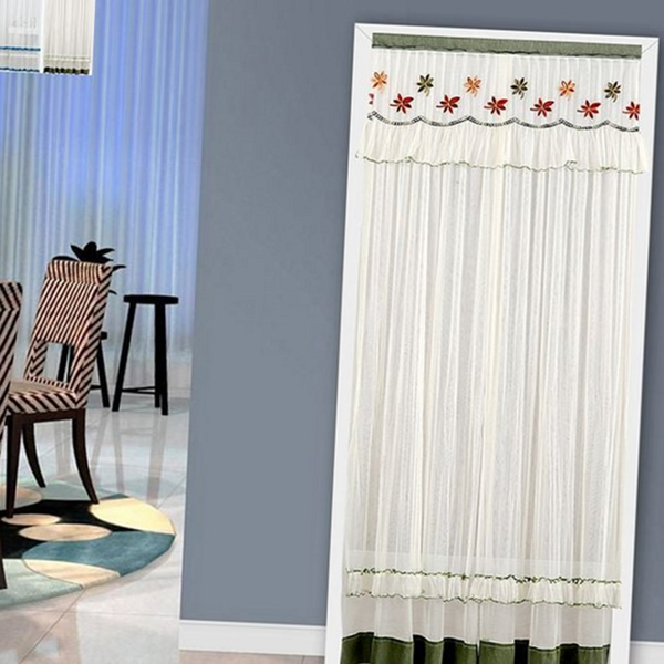 레이스 문 가리개 커튼 자수 주방 가림막 커튼 방문 복도