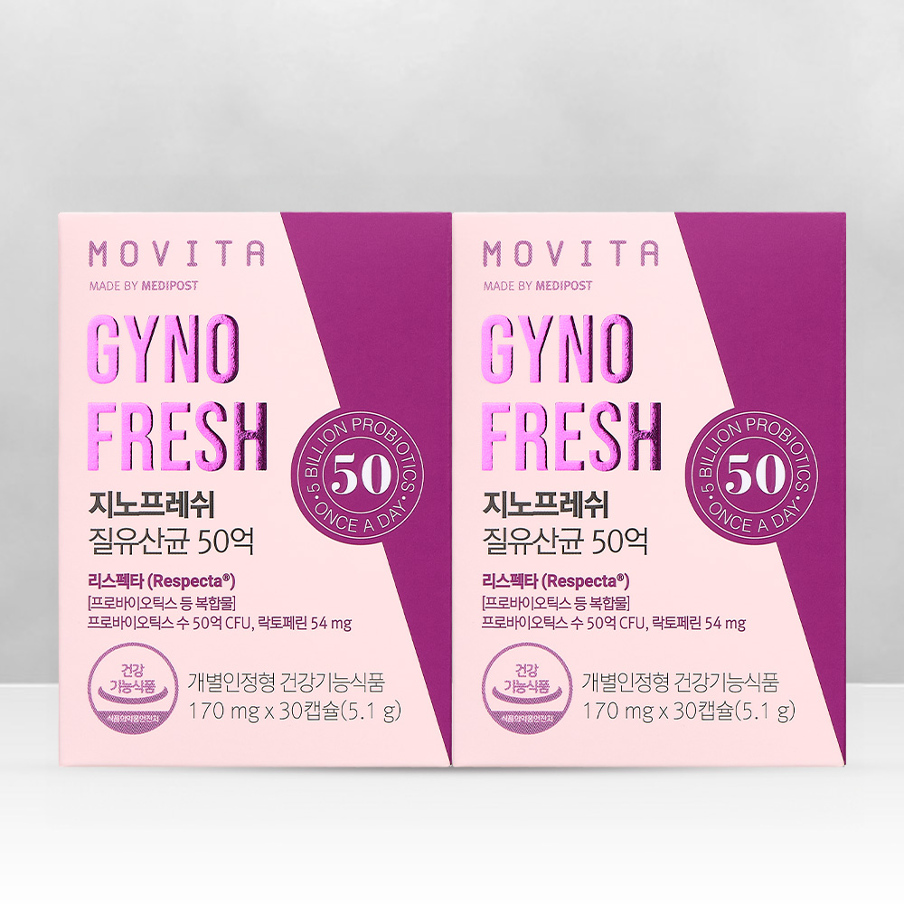 모비타 50억 지노프레쉬 질유산균 리스펙타 임산부 장건강 여성 영양제 30캡슐, 2개 제품 이미지