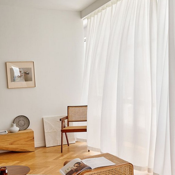 먼지없는 쉬폰 커튼 화이트 암막 쉬폰 커튼 사생활 보호