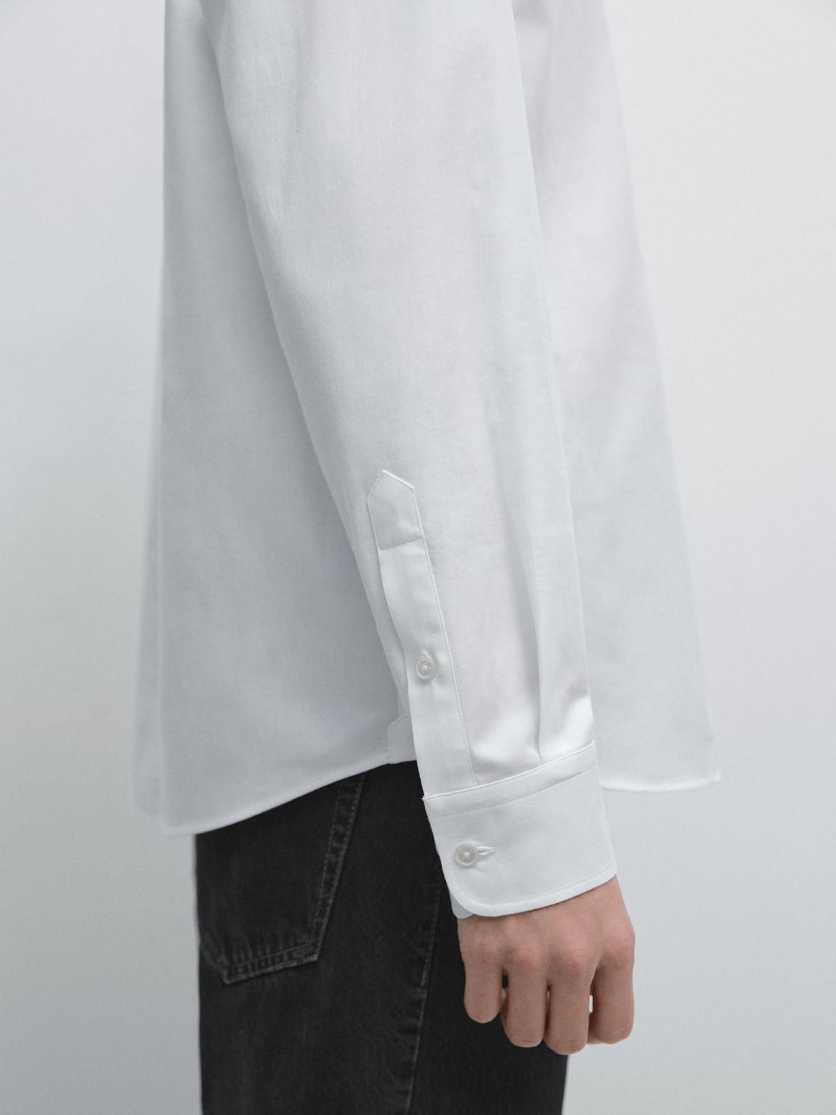 마시모두띠 테크니컬 멜란지 옥스포드 셔츠 레귤러핏 1913/250 WHITE - 상세 이미지 5