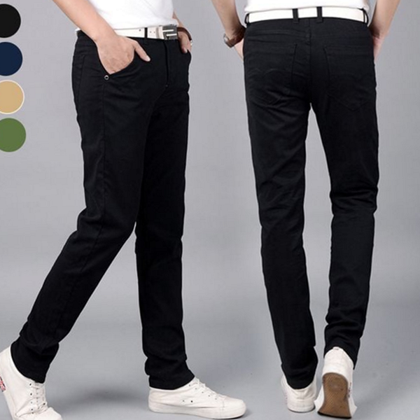 데일리 남성 슬림핏 바지 치노 남성 스트레이트 바지 코튼 가을 - 상품 이미지