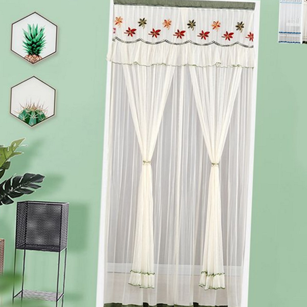 자수 레이스 문 가리개 나비 레이스 주방 가림막 현관 방문