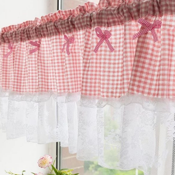 북유럽풍 주방 가림막 커튼 레이스 미니 창문 커튼 인테리어 바란스