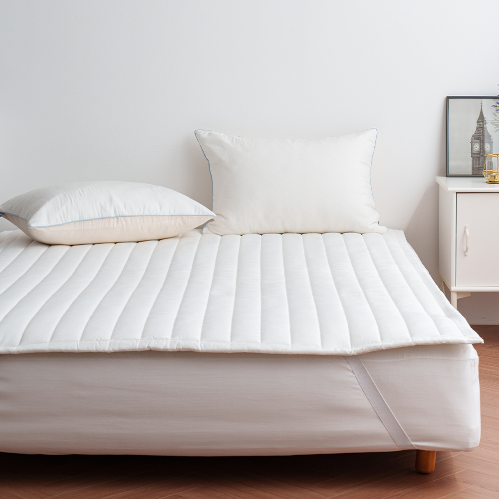 쿠에뜨 모달 알러지케어 치즈 무지패드 SS 논슬립 고정밴드 순면 침대패드