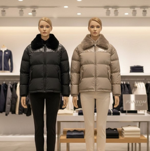 팬텀 골프 여성 겨울 퍼 탈부착 생할방수 골프웨어 덕다운 패딩 점퍼 - 상품 이미지