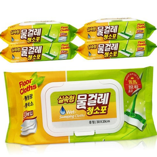 일회용 물걸레 청소포 습식 청소용 물티슈 베란다 화장실 마루 바닥 - 메인 이미지