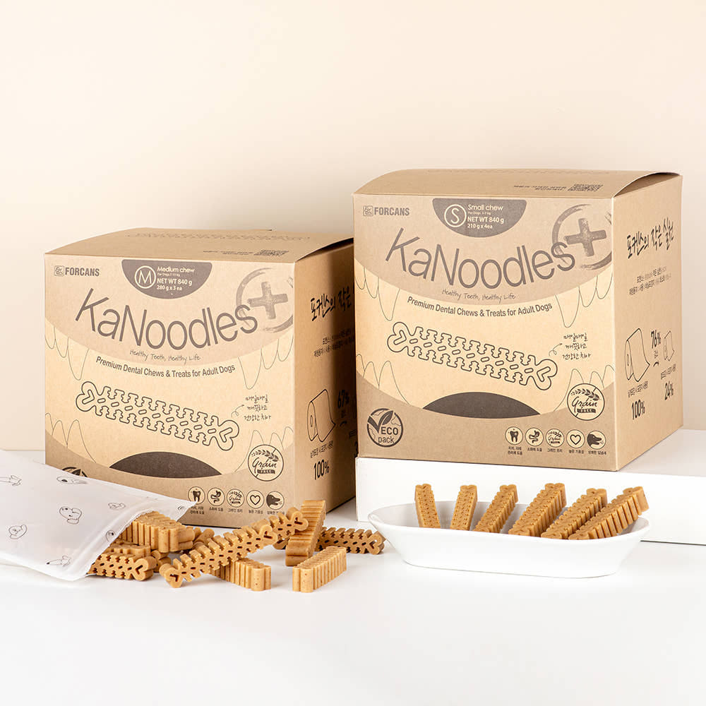 카누들 에코팩 840g 포켄스 강아지 덴탈껌 치석 입냄새 제거 그레인프리 개껌