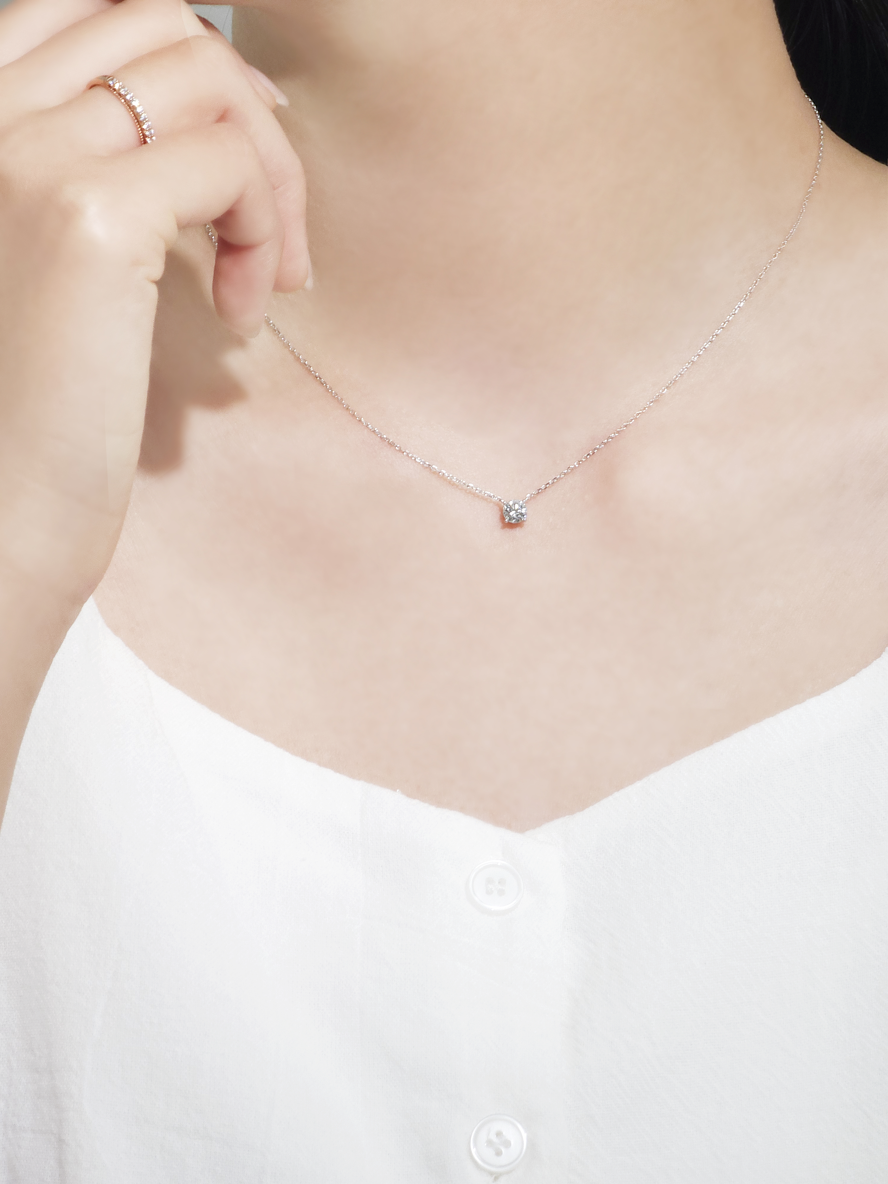 5부 랩다이아 목걸이 일체형 4프롱 IGI 랩다이아몬드 D컬러 14k 18k 이미지 7