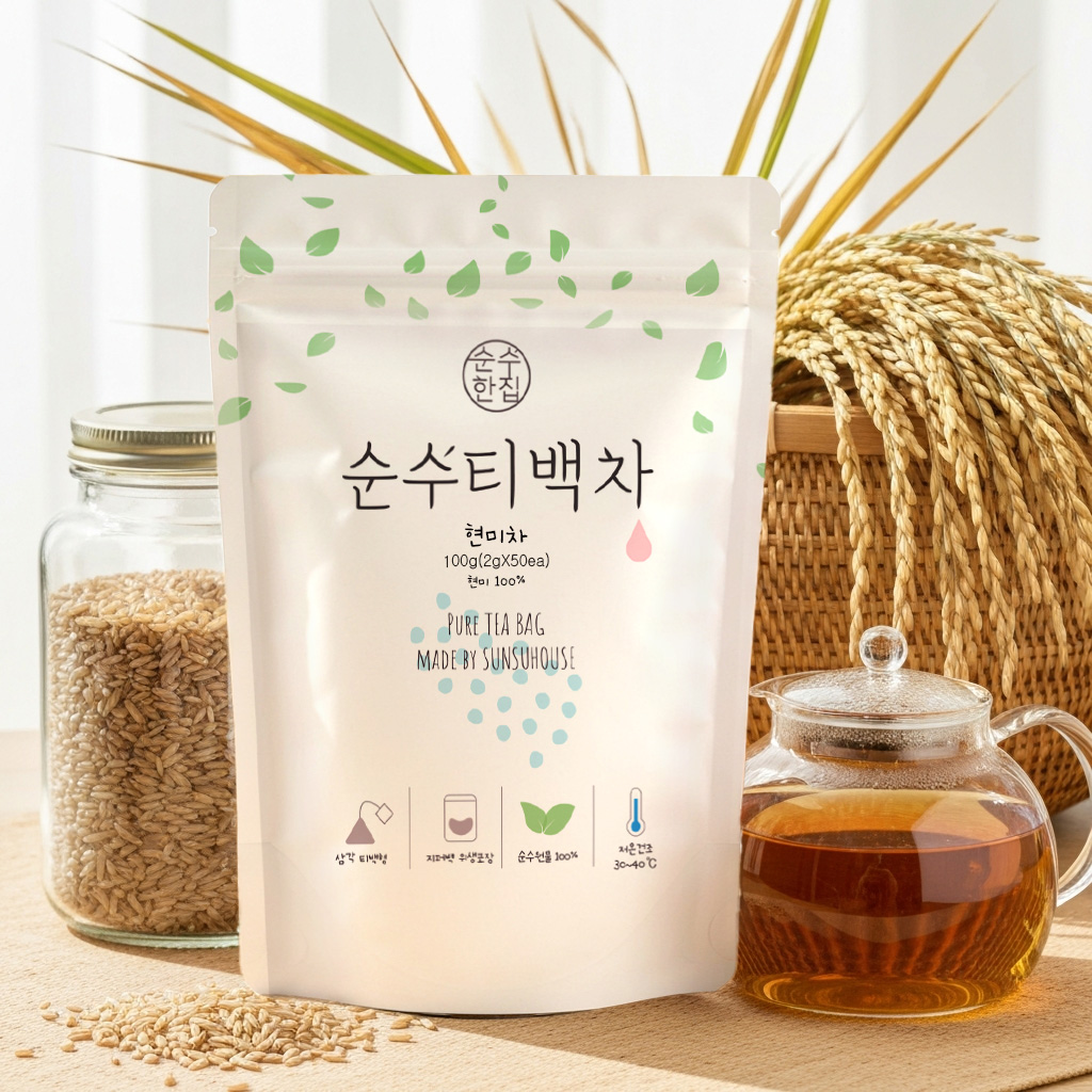 순수한집 국산 현미차 티백 50개입 - 상세 이미지 4