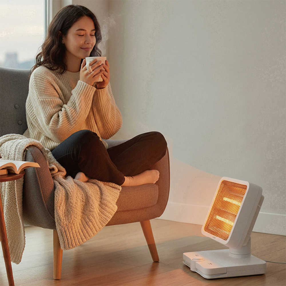 올위버 미니 온풍기 사무실 발난로 회전 발터치 - 상품 이미지