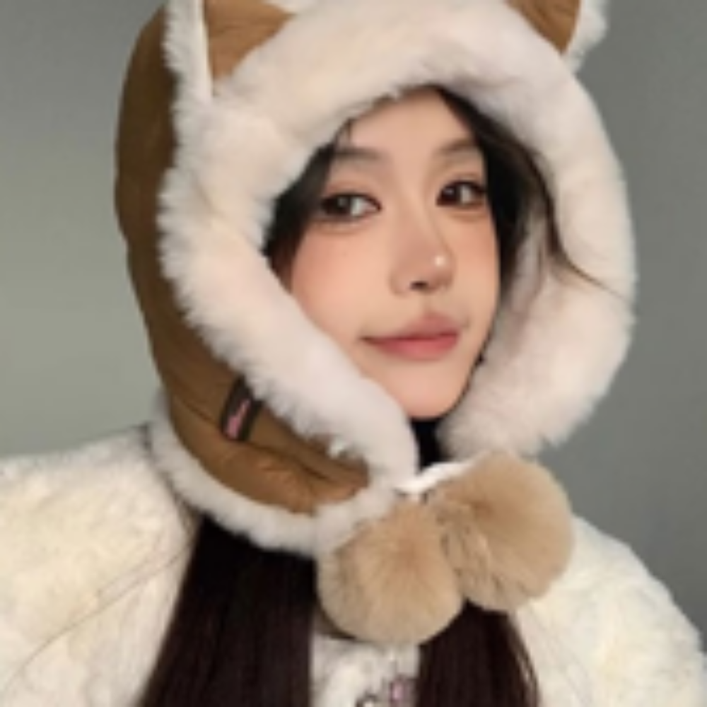 겨울 귀여운 예쁜 고양이털모자 방한 군밤 귀도리 귀 스키장 귀달이 버킷햇 - 상세 이미지 2