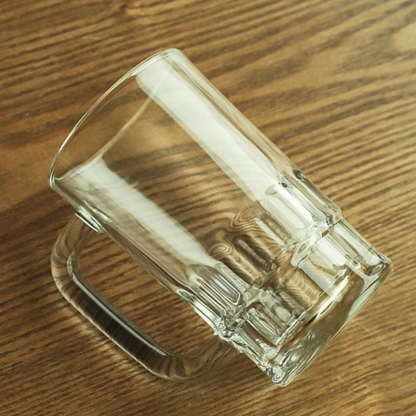 홈카페 유리 맥주 컵 투명 손잡이 맥주 컵 생맥주 술잔