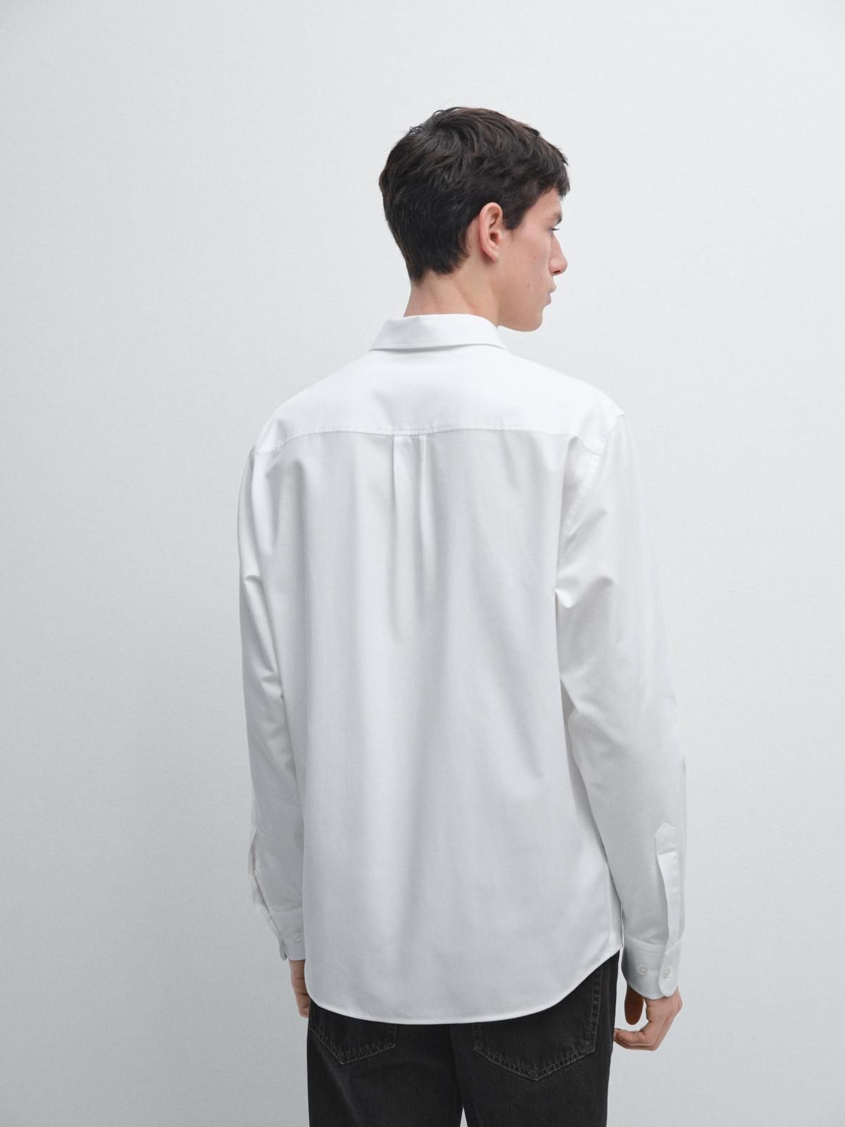 마시모두띠 테크니컬 멜란지 옥스포드 셔츠 레귤러핏 1913/250 WHITE - 상세 이미지 4