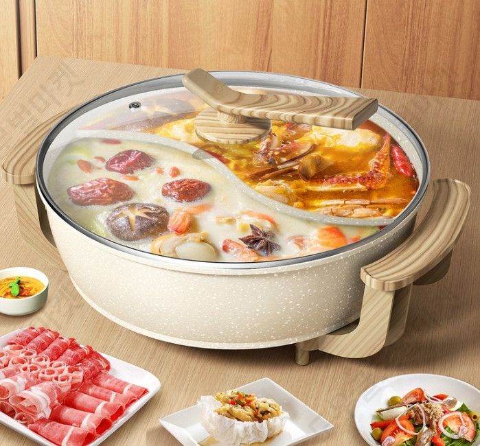 샤브샤브기계 전기 전골냄비 분할 대용량 곰솥 훠거 캠핑 - 상세 이미지 4