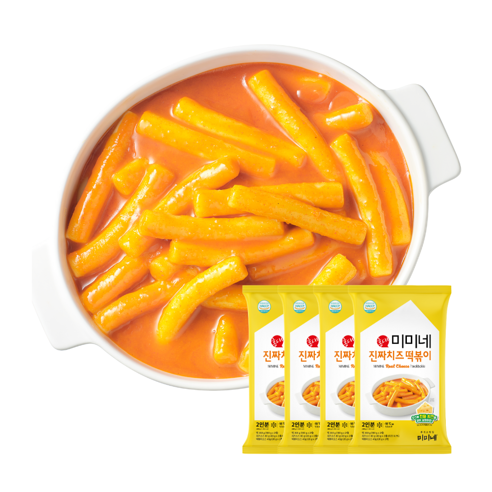 [신제품] 미미네 진짜치즈 떡볶이 치즈맛, 480g, 4개 - 상품 이미지