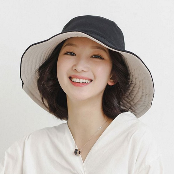 벙거지 여자 여름 모자 비치 여성 와이드캡 바캉스 양면 - 메인 이미지