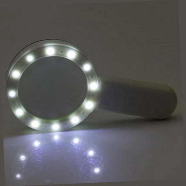90mm led 돋보기 휴대용 uv 돋보기 배터리 독서용 시력 확대 - 상품 이미지