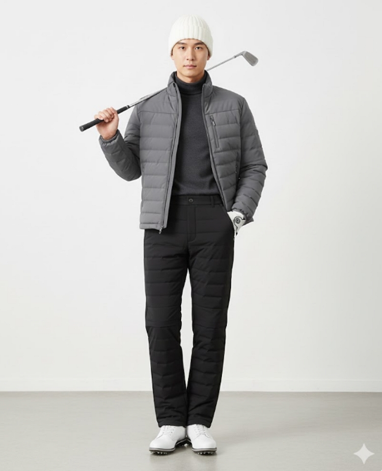팬텀골프 남성 겨울 오리털 보온 덕다운 골프웨어 다운 패딩바지 - 상세 이미지 4