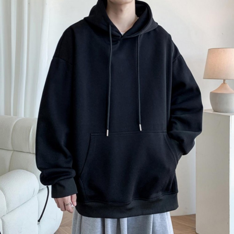 남성 2컬러 베이직 데일리 가을 겨울 기모 후드티셔츠 후디 단체복 중학생 고등학생 교복 - 상품 이미지