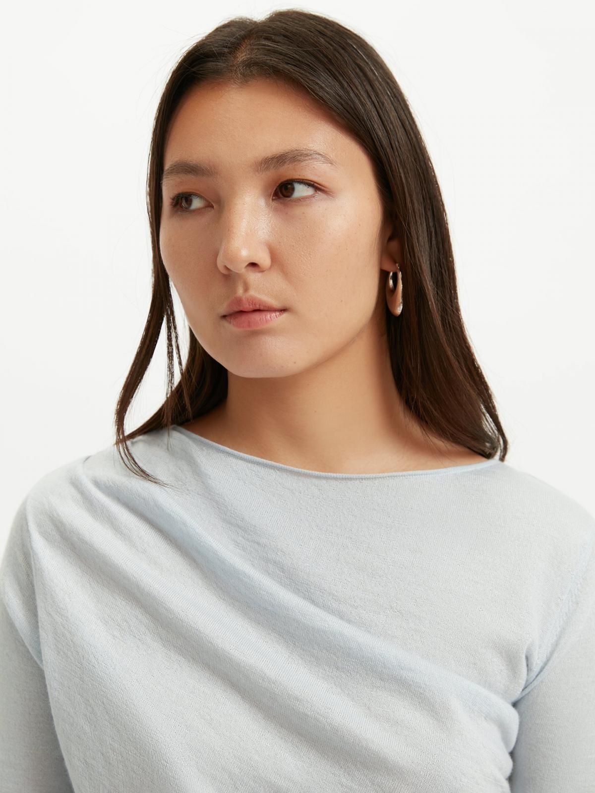고비캐시미어 실크 캐시미어 라운드넥 탑 KW045255-0101S0000-002E ICE FLOW - 상세 이미지 5