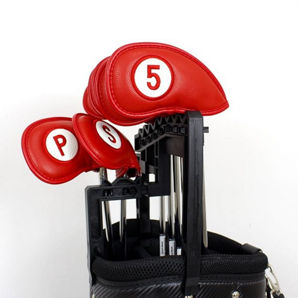 가죽 골프 아이언 커버 자석 골프채 아이언 커버 골프클럽 11개 - 상품 이미지