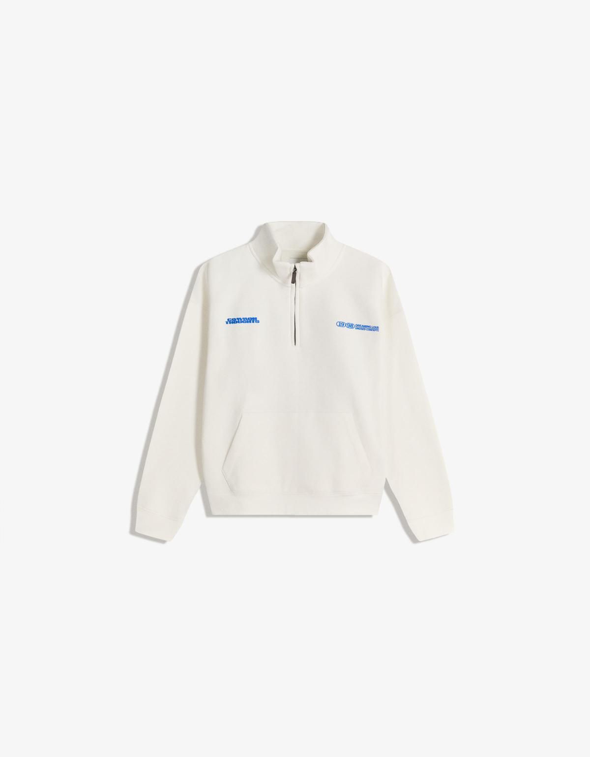 버쉬카 프린트 하프집업 스웨트셔츠 아이보리 7410/732 OFF WHITE - 상세 이미지 2