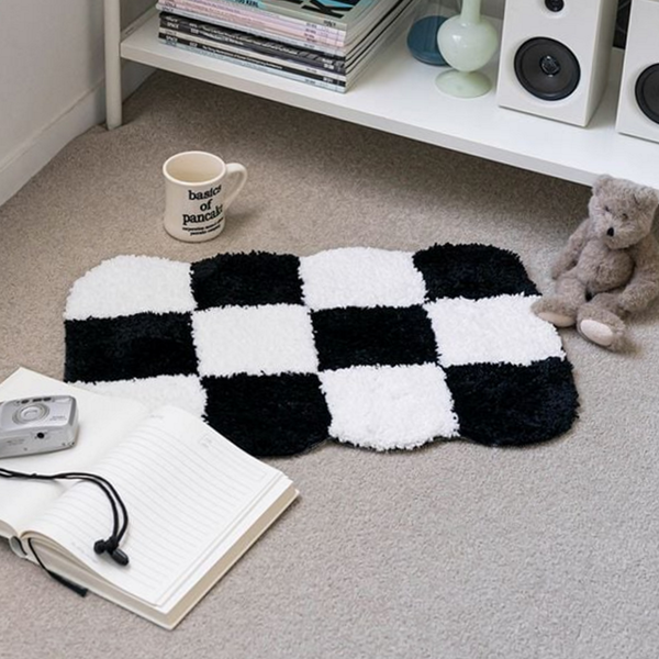 모던 미니 체크 러그 북유럽 체크 매트 체커보드 인테리어 거실
