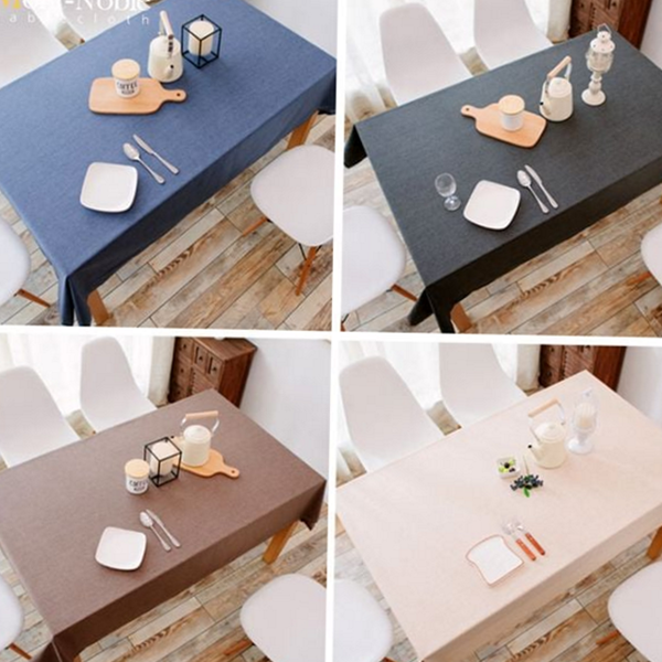 북유럽 린넨 식탁보 퓨어 방수 식탁보 패브릭 테이블보 4인용 홈카페