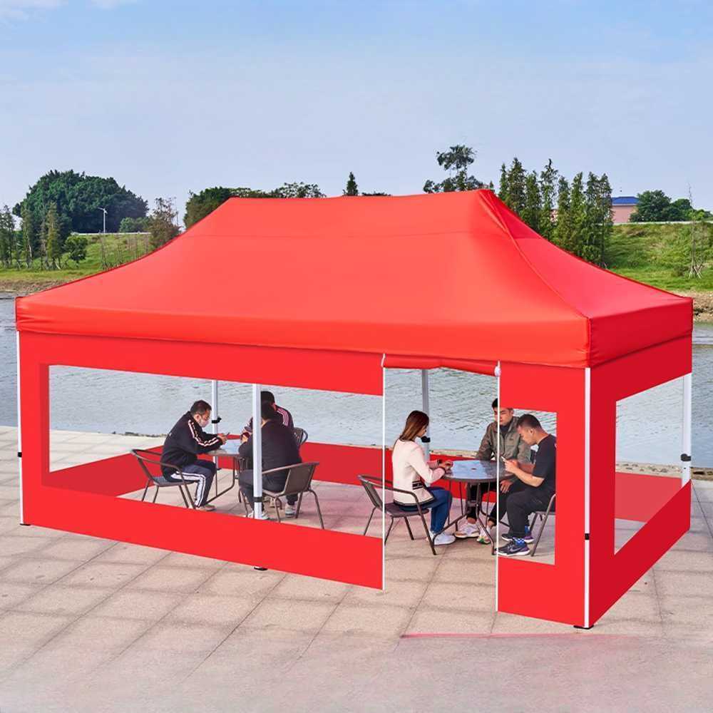 방풍막 바람막이 천막 캠핑장 바람차단 야외 보호막 2x2m (블루 3면 투명) - 상세 이미지 2