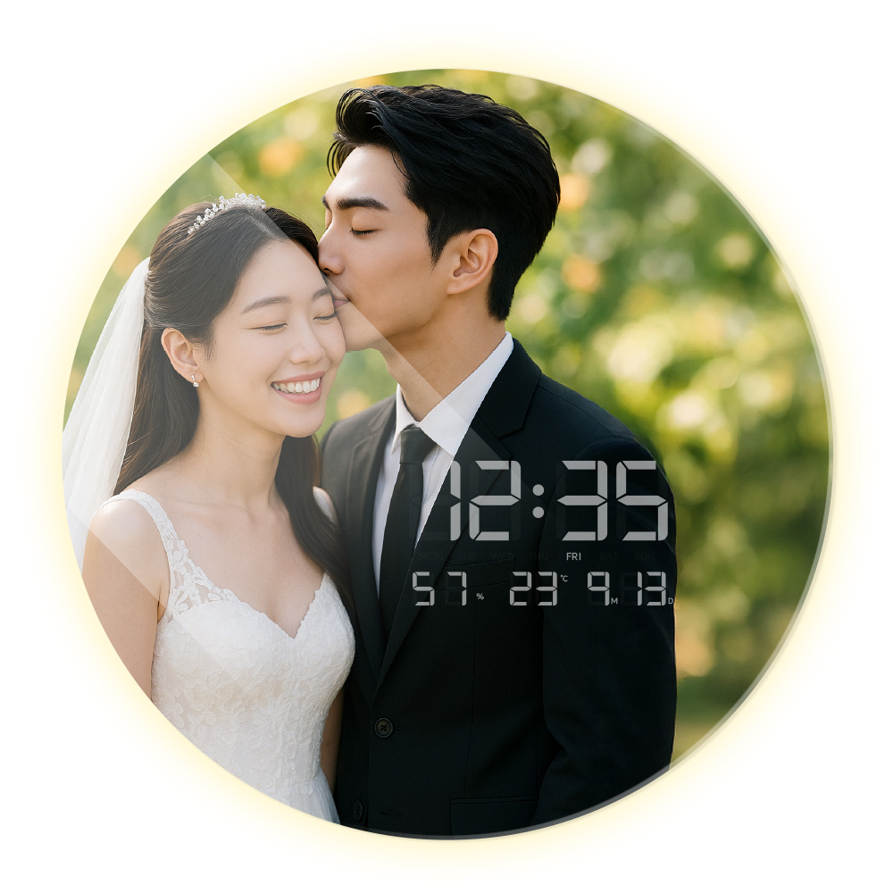아이코닉 포토 주문제작 디지털 벽시계 신혼부부선물 집들이선물 강아지사진 포토시계 - 상세 이미지 2