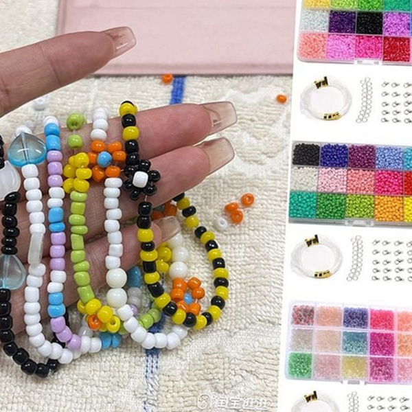 핸드메이드 diy 비즈 세트 만들기 비즈 공예 재료 15색 취미용 - 상품 이미지