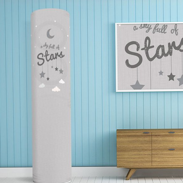 인테리어 스탠드 에어컨 커버 무풍 원형 에어컨 커버 신축성 지퍼형