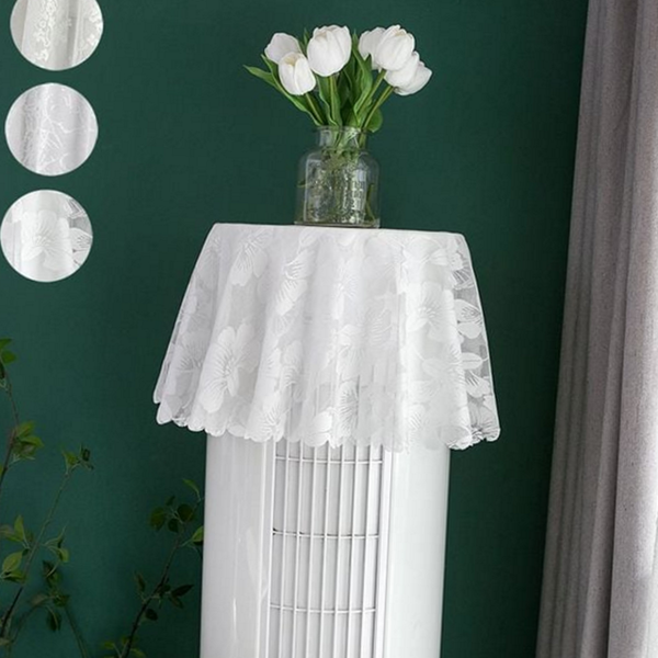 인테리어 원형 에어컨 커버 레이스 스탠드 에어컨 커버 꽃무늬 덮개