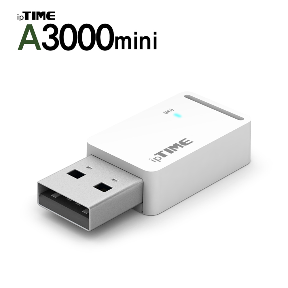 ipTIME A3000mini 무선 USB 랜카드 인터넷 안테나 초슬림 초소형 노트북 PC - 상품 이미지
