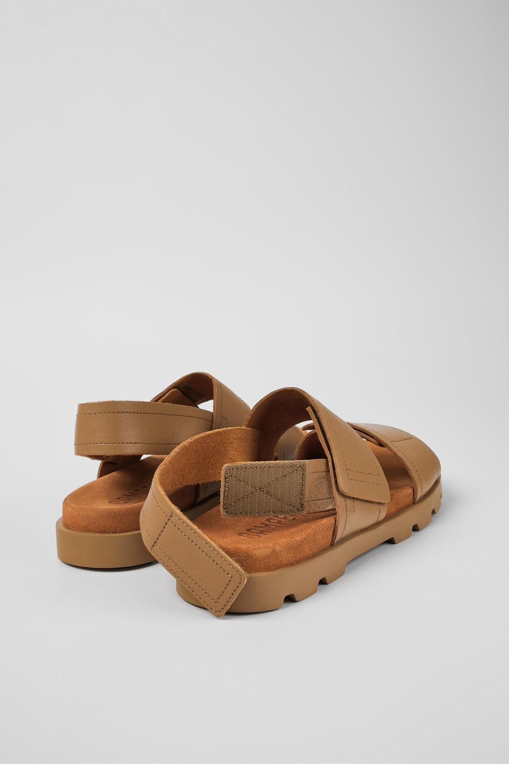 캠퍼 프리미엄 베이지 레더 스트랩 샌들 Brutus K100777-008 BROWN - 상세 이미지 3