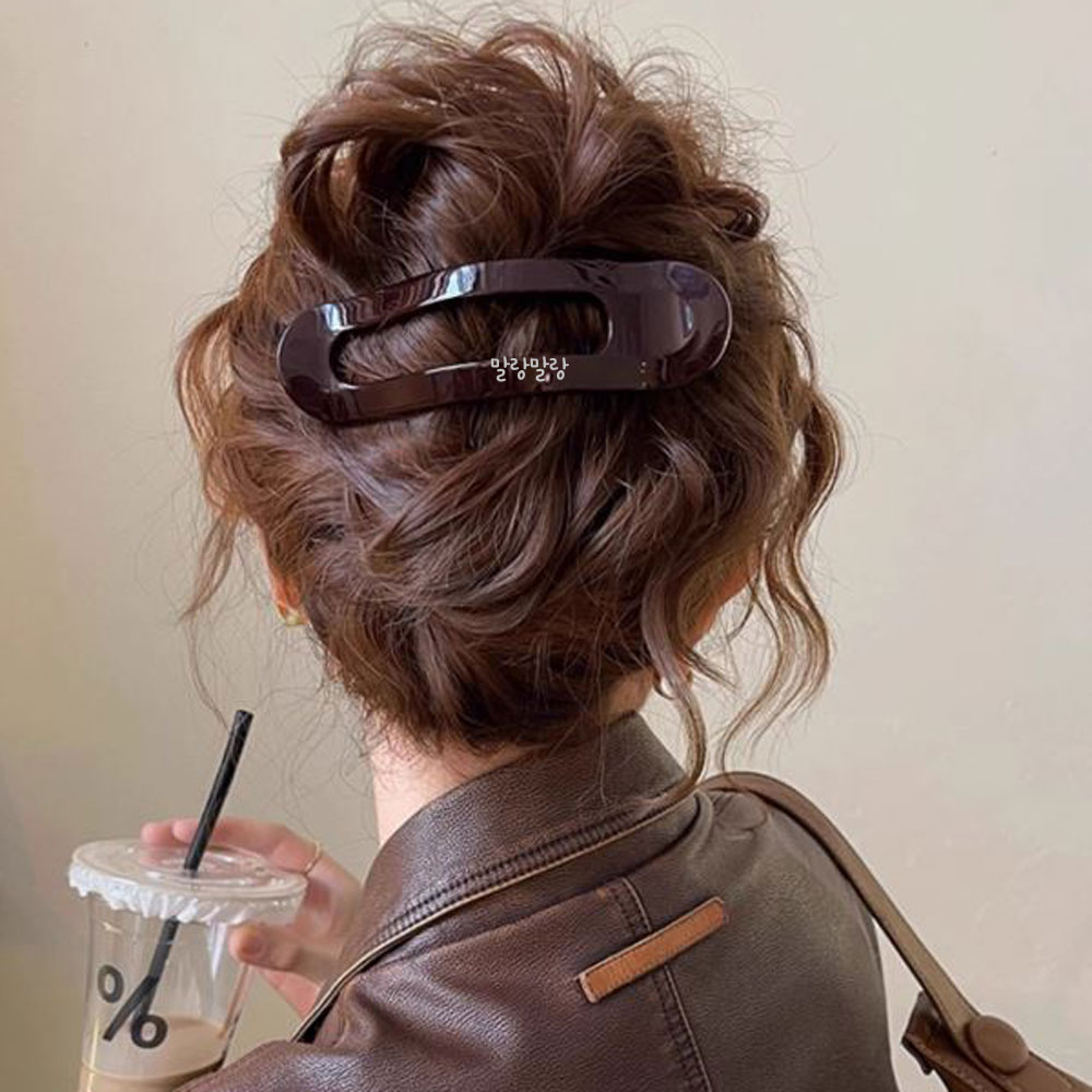 미니멀 악어집게핀 데일리 올림머리핀 가로 헤어클립