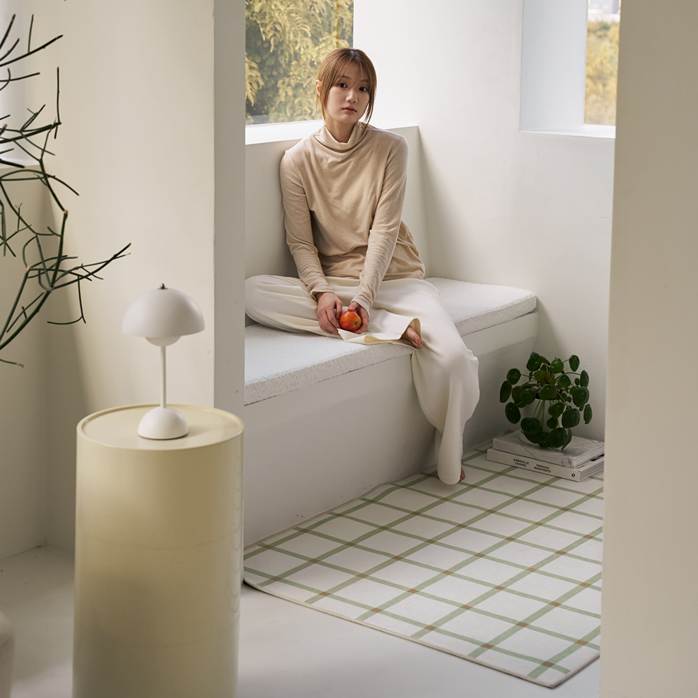 먼지없는 거실 러그 단모 사계절 빈티지 침대 카페트 100x150