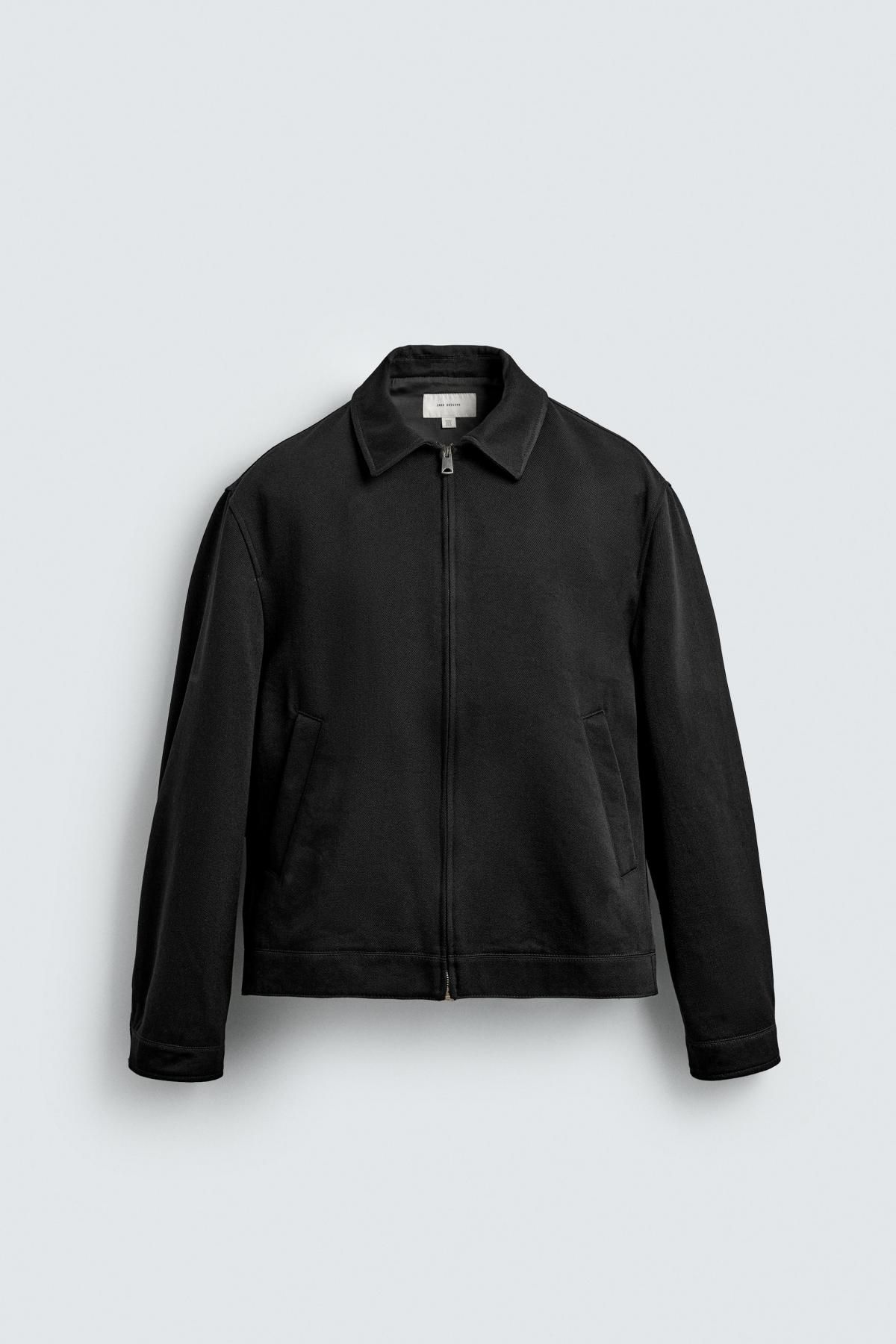 자라 이탈리안 울코튼 블렌드 집업 재킷 5880/509 BLACK - 상품 이미지