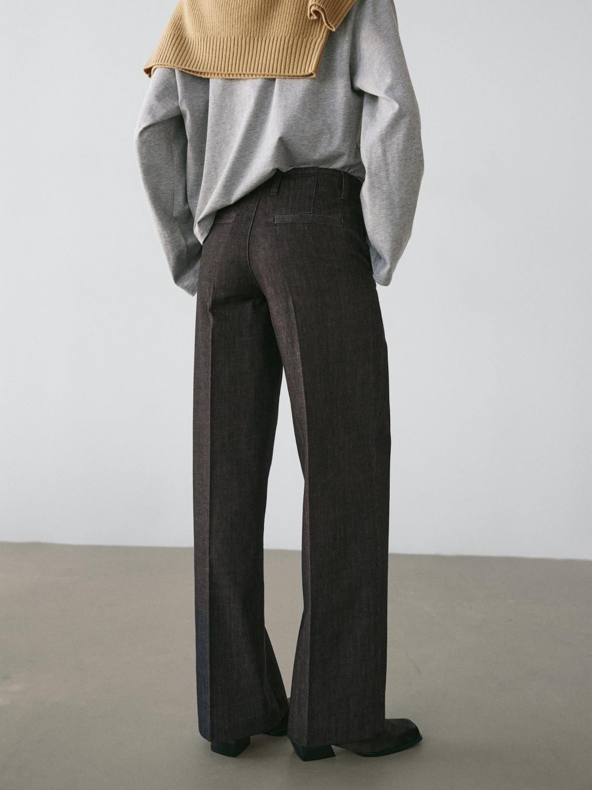 마시모두띠 데님 미드웨이스트 와이드핏 청바지 5037/937 NATURAL GREY - 상세 이미지 5